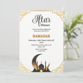 Beige Iftar dinerfeest Ramadan 2025 Kaart (Staand voorkant)