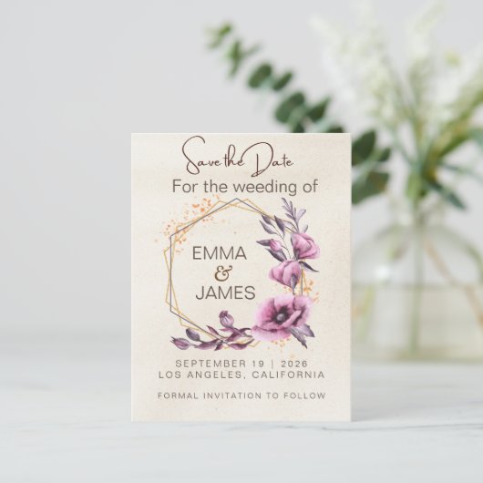 Beige illustratie Waterverf aanjager slaat datum o Briefkaart (Staand voorkant)