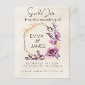 Beige illustratie Waterverf aanjager slaat datum o Briefkaart (Voorkant)