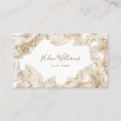 Beige inkt marmeren visitekaartje (Voorkant)