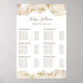 Beige inkt Marmering Design prijslijst Poster (Voorkant)