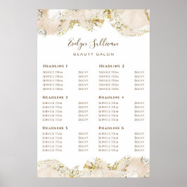 Beige inkt Marmering Design prijslijst Poster