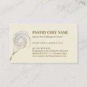 Beige iory Sparkle Whisk Glitter Gold Bakery Visitekaartje (Achterkant)