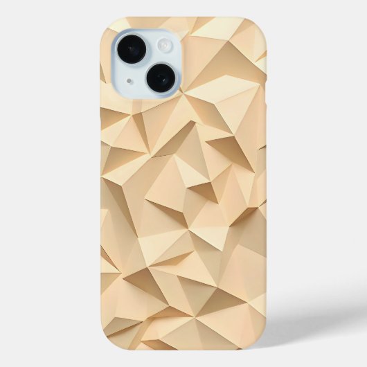 Beige iPhone Case Minimalist 3D Design (Achterkant)