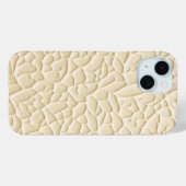 Beige iPhone Case with Organic Textured Relief (Achterkant (horizontaal))