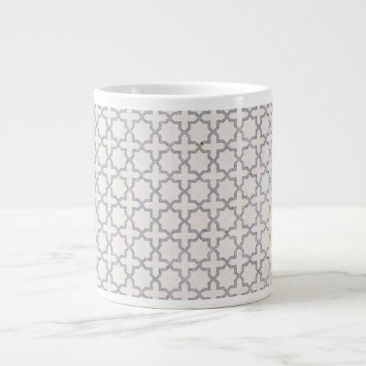 Beige Islamic geometric pattern Grote Koffiekop (Voorkant)
