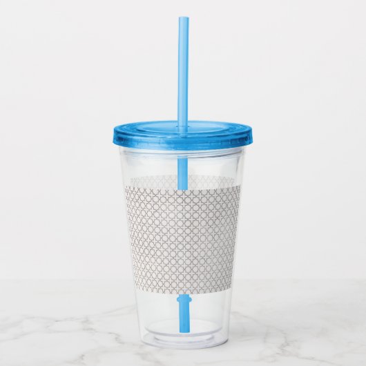 Beige Islamitisch geometrisch patroon Acryl Drinkbeker (Voorkant)