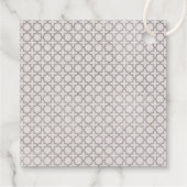 Beige Islamitisch geometrisch patroon Bedankjes Labels (Achterkant)