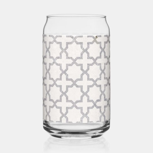 Beige Islamitisch geometrisch patroon Blikvorm Glas (Voorkant)
