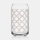Beige Islamitisch geometrisch patroon Blikvorm Glas (Links)