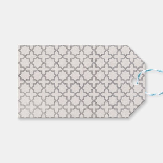 Beige Islamitisch geometrisch patroon Cadeaulabel (Voorkant (Horizontaal))