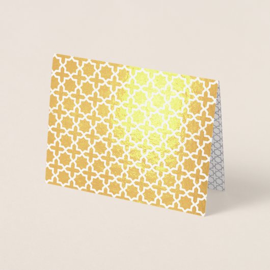 Beige Islamitisch geometrisch patroon Folie Kaarten (Voorkant)