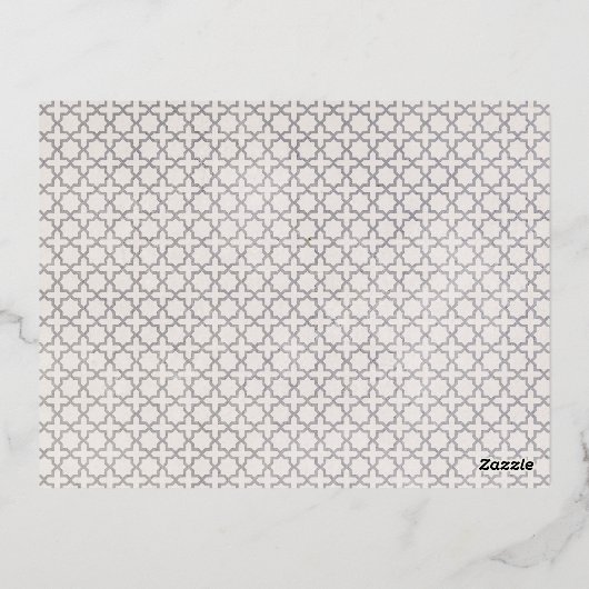 Beige Islamitisch geometrisch patroon Folie Uitnodiging Briefkaart (Achterkant)