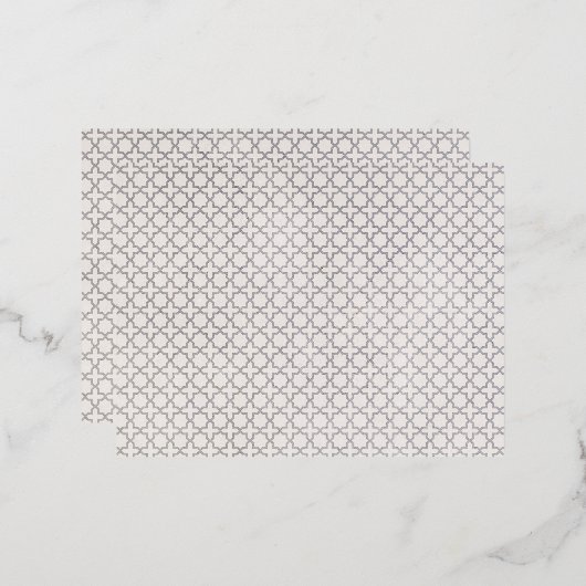 Beige Islamitisch geometrisch patroon Folie Uitnodiging Briefkaart (Voorkant / Achterkant)