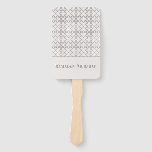 Beige Islamitisch geometrisch patroon Handwaaier (Voorkant)