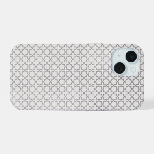 Beige Islamitisch geometrisch patroon iPhone 15 Case (Achterkant horizontaal)