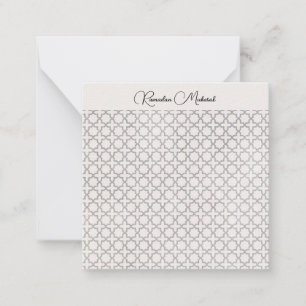 Beige islamitisch geometrisch patroon notitiekaartje