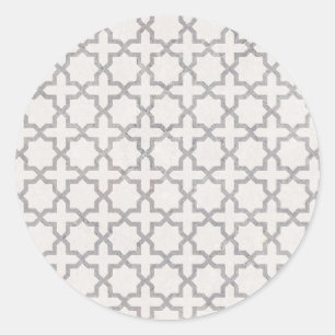 Beige Islamitisch geometrisch patroon Ronde Sticker