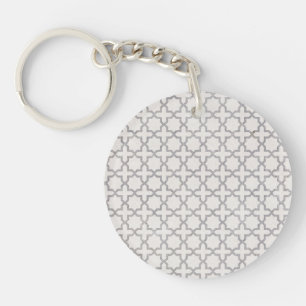 Beige Islamitisch geometrisch patroon Sleutelhanger