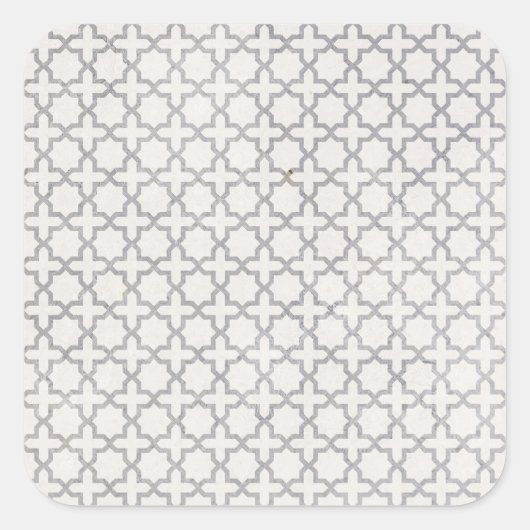 Beige Islamitisch geometrisch patroon Vierkante Sticker (Voorkant)