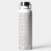 Beige Islamitisch geometrisch patroon Waterfles (Achterkant)