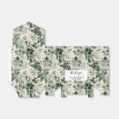 Beige Ivoor Botanisch gebladerte Bruiloft Bedankdoosjes (Uitgevouwen)