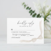Beige Ivoor Bow Lint Menu Keuze Bruiloft RSVP (Staand voorkant)