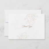 Beige Ivoor  Elegant Bloemen Dank u kaart (Achterkant)