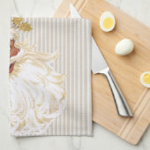 Beige Ivoor  Kerstman van kleur Theedoek (Quarter Fold)