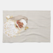 Beige Ivoor  Kerstman van kleur Theedoek (Horizontaal)