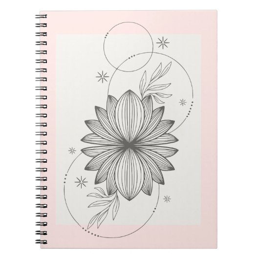 Beige Ivoor Minimalistische Esthetische Spiraalvor Notitieboek (Voorkant)