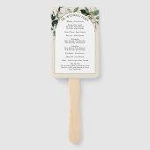 Beige Ivory Boho Arch botanisch huwelijksprogramma Handwaaier (Achterkant)