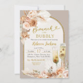 Beige Ivory Boho Brunch en Bubbly Vrijgezellenfees Kaart (Voorkant)