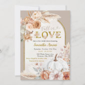 Beige Ivory Boho Pompoen Herfst in Love Shower Kaart (Voorkant)