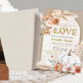 Beige Ivory Boho Pompoen Herfst in Love Shower Kaart