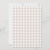 Beige Ivory Farm Party Gingham Birthday Kaart (Achterkant)