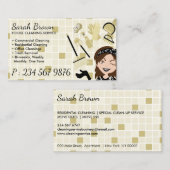 Beige Ivory Gold Bath Cleaning Service Janitorial Visitekaartje (Voorkant / Achterkant)
