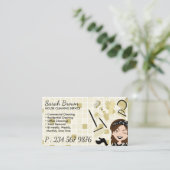 Beige Ivory Gold Bath Cleaning Service Janitorial Visitekaartje (Staand voorkant)