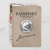 Beige Jamaica Passport Bewaar de datum Save The Date (Voorkant / Achterkant)