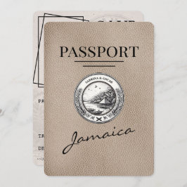 Beige Jamaica Passport Bewaar de datum Save The Date
