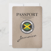 Beige Jamaica Passport Wedding Invitation Kaart (Achterkant)