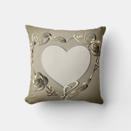 Beige Jubileum Roos hart Lijst 1 foto gooien Kussen