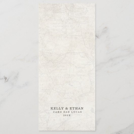 Beige kaart bestemming bruiloft (Achterkant)