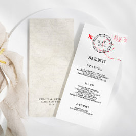 Beige kaart bestemming bruiloft