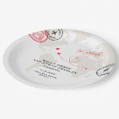 Beige kaart bestemming bruiloft papieren bordje (Gekanteld)