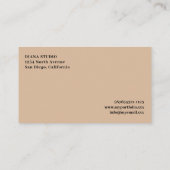 Beige kam schaar kappers Visitekaartje (Achterkant)