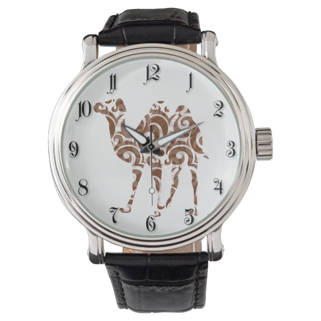 Beige kamel horloge (Voorkant)