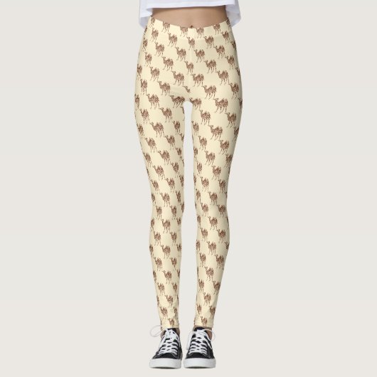 Beige kamel leggings (Voorkant)
