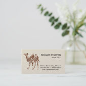 Beige kamel visitekaartje (Staand voorkant)