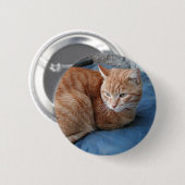 Beige Kat Ronde Button 5,7 Cm (Voorkant /achterkant)